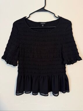 torrid Black Smocked Peplum Blouse